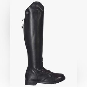 TuffRider Women's Starter Back Zip Field Boots Synthetic Leather Black 11 Wide